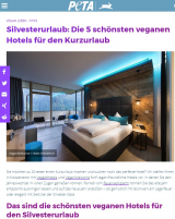 PETA - Vegan Leben Tipps - Silvesterurlaub: Die 5 schönsten veganen Hotels für den Kurzurlaub PETA - Vegan Leben Tipps - Silvesterurlaub: Die 5 schönsten veganen Hotels für den Kurzurlaub